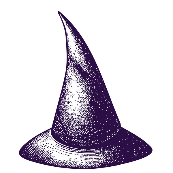 Chapeau Sorcière Esquisse Dessinée Main Halloween Illustration — Image vectorielle