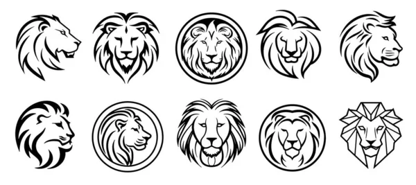 Иллюстрация Рисованию Лица Льва — стоковый вектор