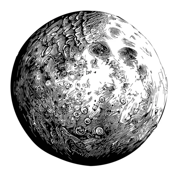 Mercurio Planeta Dibujado Mano Dibujo Ilustración Espacio — Vector de stock