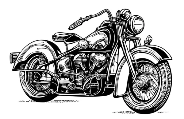 Retro Bike Hand Drawn Sketch Illustration Vintage Transport — Stock Vector