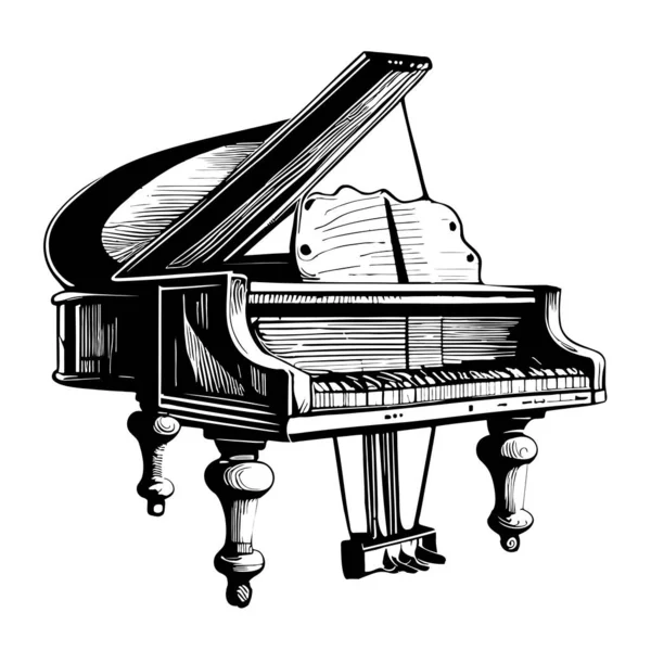 Klasik Eskiz Çizimi Müzik Enstrümanı Çizimi — Stok Vektör