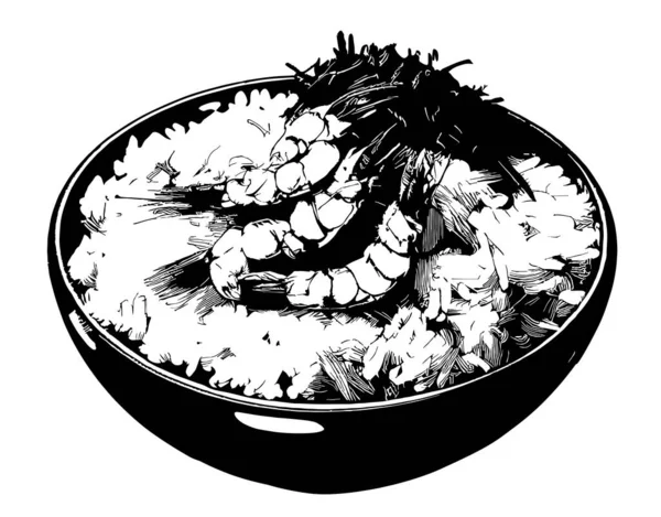 虾米轮廓草图手绘涂鸦式插图 — 图库矢量图片
