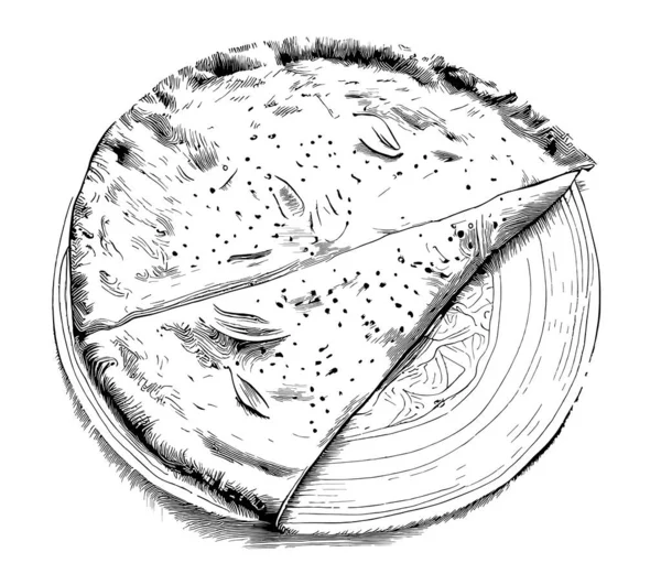 Tortilla Schets Hand Getekend Doodle Stijl Vector Illustratie Fast Food — Stockvector