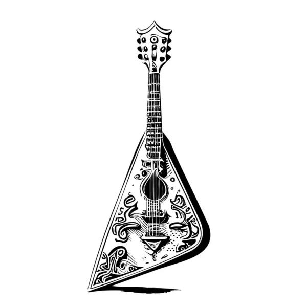 Balalaika Hand Drawn Sketch Doodle Style Musical Instrument — Stock Vector