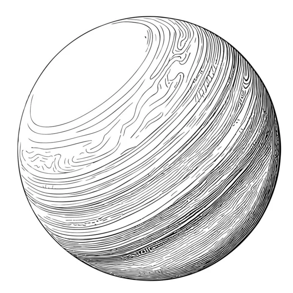 Planet Uranus Skiss Hand Ritad Klotter Stil Cosmos Illustration — Stock vektor