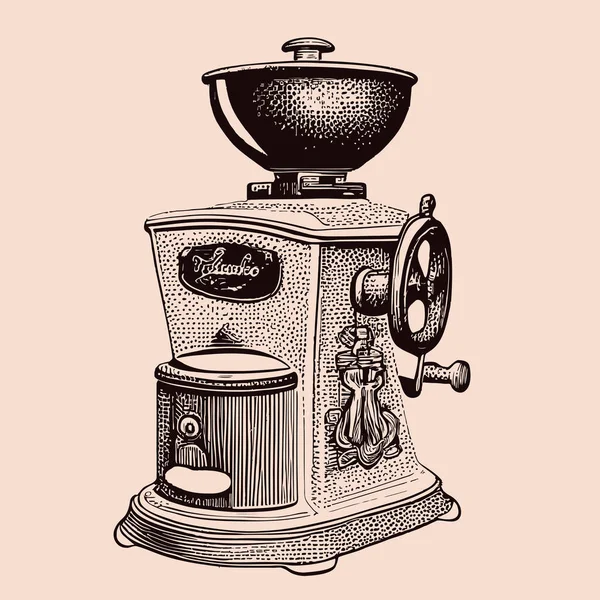 Καφές Μύλος Ρετρό Σκίτσο Χέρι Που Στυλ Doodle Καφές Vector — Διανυσματικό Αρχείο