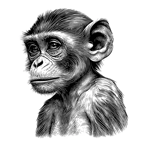Macaco Chimpanzé Engraçado Cara Animal Isolado Cabeça Desenho Plano Vetor  imagem vetorial de buchan© 549045980