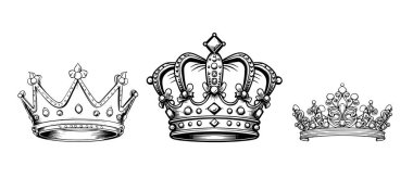 Set of crowns for the royal family sketch hand drawn sketch Vector illustration clipart