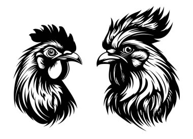 Horoz ve tavuk çiftliği logosu çizilmiş.
