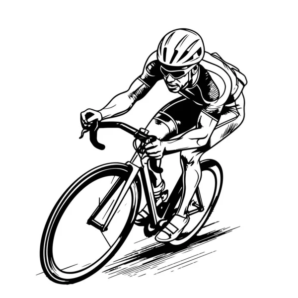 单车素描手绘矢量运动比赛 — 图库矢量图片