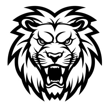 Aslan suratlı karikatür el çizimi Vektör Safari hayvanları