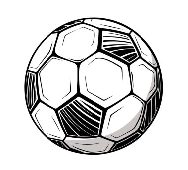 Futbol topu amblemi elle çizilmiş Vektör Spor