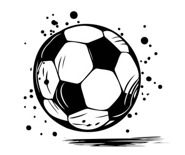 Futbol topu amblemi elle çizilmiş illüstrasyon sporu