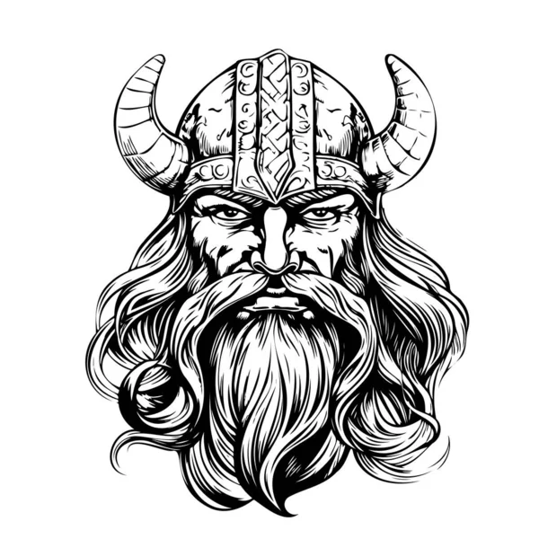 stock vector Warrior Face, Viking Head, Viking Face, Viking horn helmet warrior, Vector, Warrior face Silhouette