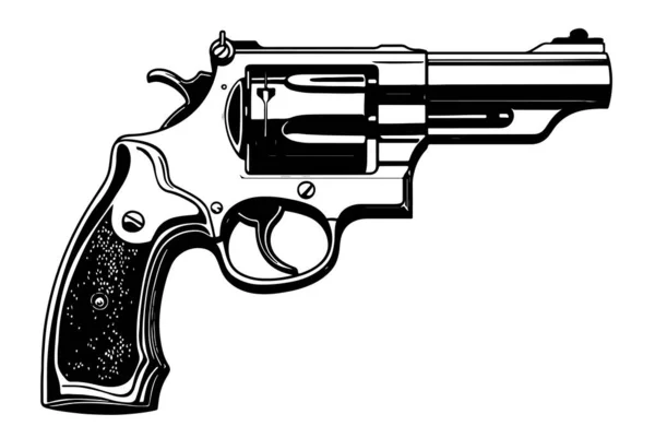 Revolver Gun Mascot Cartoon Vector Art Illustration Vector — Stock Vector