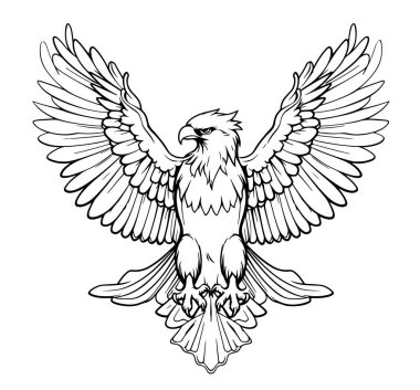 Kartal Heraldik el çizimi Vektör çizimi Vahşi Kuşlar avlıyor
