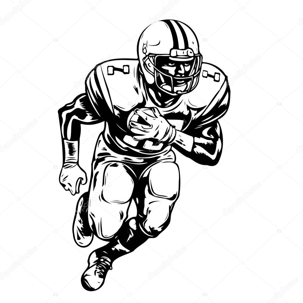 American Football vector. Hand sketch sport vector illustration