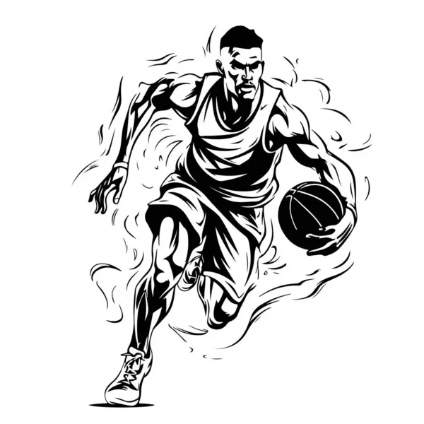 stock vector Hand sketch basketball. Basketball player Vector illustration