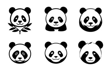 Sevimli Panda yüz vektör simgesi