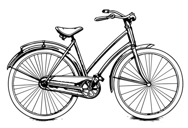 Ilustración Boceto Vectorial Bicicleta Caricatura — Vector de stock