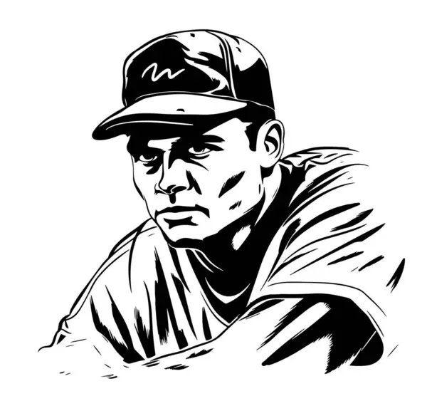 Coach Homme Portant Casquette Baseball Vecteur Tête Personnage Joueur Baseball Illustration De Stock