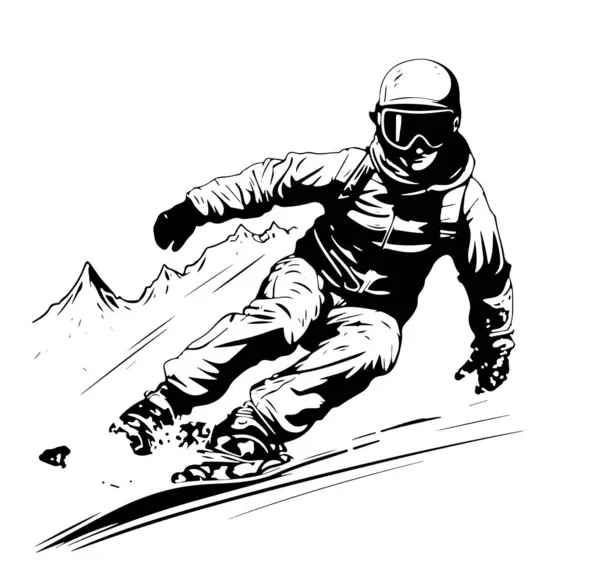 Sketch Snow Board Man Riding Winter Sport Snowboard Collection Free Vecteurs De Stock Libres De Droits