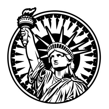Portre. Amerikan Özgürlük Anıtı. Görüntü. - New York. Amerika 'nın ulusal sembolü. Görüntü