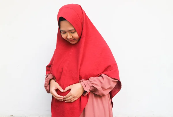 Kehamilan Dan Konsep Islam Indah Muslim Wanita Hamil Dalam Jilbab — Stok Foto