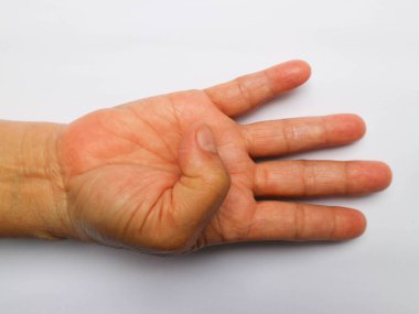 Beyaz arka planda dört el.