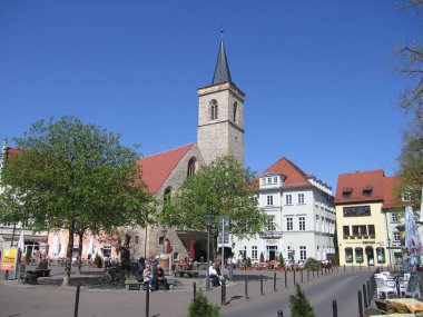 Erfurt 'ta Wenigemarkt mit der gidienkirche