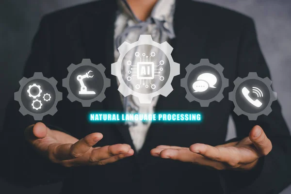 Nlp Natural Language Processing Cognitive Computing Technology Concept Business Person — Stock Photo, Image