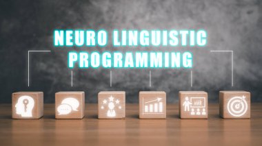 NLP, Nöro dilbilimsel programlama kavramı, Woden engeli nöro dilbilimsel programlama, dil, deneyim, gelişme, eğitmenlik ve sanal ekranda hedeflere ulaşma simgesi.