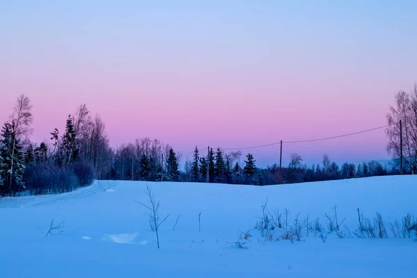 Winter Morning Latvian Countryside December — Stock Photo, Image