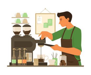 Kahveci Kafe 'de Kahve Yapıyor