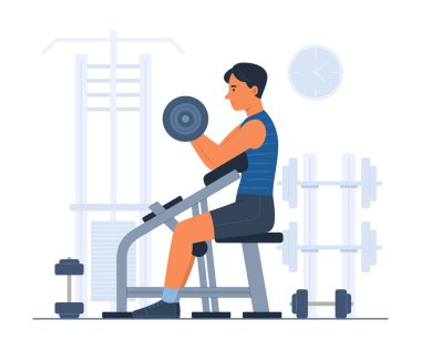 Spor salonunda erkek egzersizi.