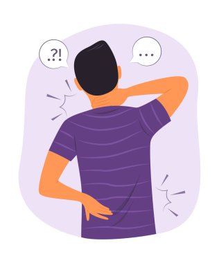 Sağlıklı Kavram İllüstrasyonu İçin Geri Acı Çeken Erkekler