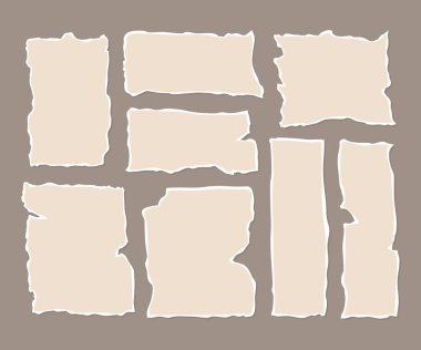 Boşluk Düz Vektörlü Yırtık Kağıt Parçaları