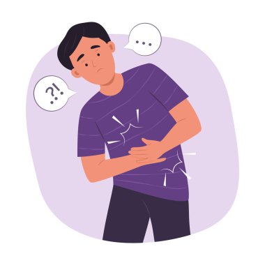 Karın Ağrısı İllüstrasyonu İçin Mide Ağrısı Duygusu