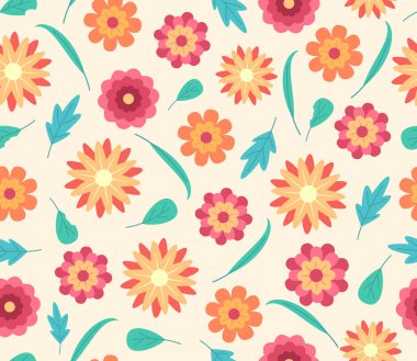 Renkli Çiçeklerin Kusursuz Şablonu Çiçek Kavramı Arkaplanı İçin Çiçek Açıyor