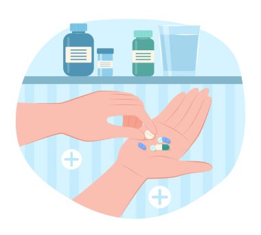 Dose of Medicine Pills in Hands for Healthcare and Medical Concept Illustration