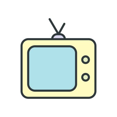 Beyaz arkaplanda televizyon simgesi tasarım şablonları