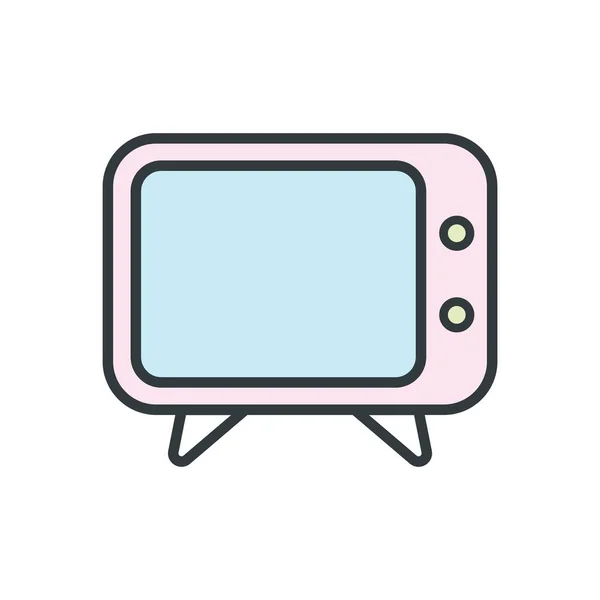 Beyaz Arkaplanda Televizyon Simgesi Tasarım Şablonları — Stok Vektör