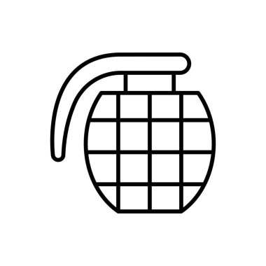 Beyaz arkaplanda izole edilmiş el bombası ikonu vektör tasarım şablonları