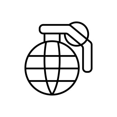 Beyaz arkaplanda izole edilmiş el bombası ikonu vektör tasarım şablonları