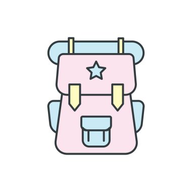 Beyaz arkaplanda kamp ikonu tasarım şablonları