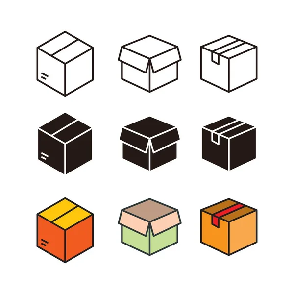 Box Icon Symbol Design Templates White Background — Stock Vector