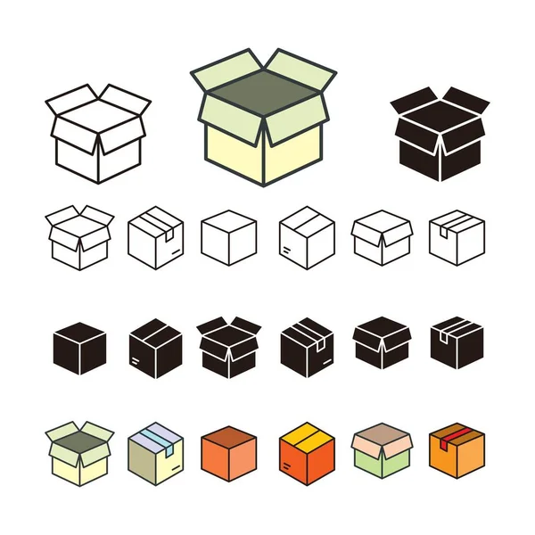 Box Symbol Design Vorlagen Auf Weißem Hintergrund — Stockvektor