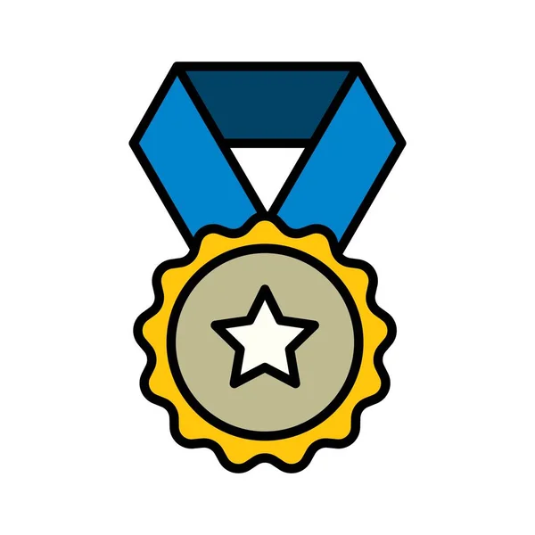 Icône Médaille Vectoriel Symboles Modèles Conception Isolés Sur Fond Blanc — Image vectorielle