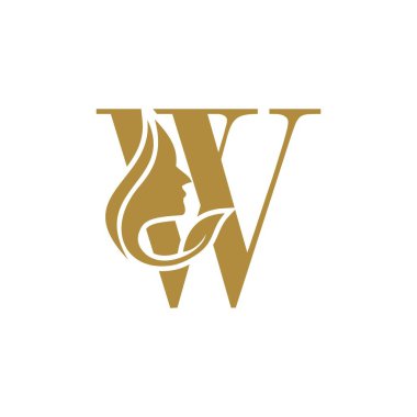 W baş harfi güzellik logosu tasarım şablonları basit ve zarif