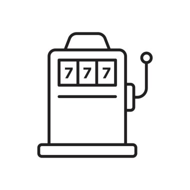 Slot makinesi simgesi vektör tasarım şablonları basit konsept tasarımı